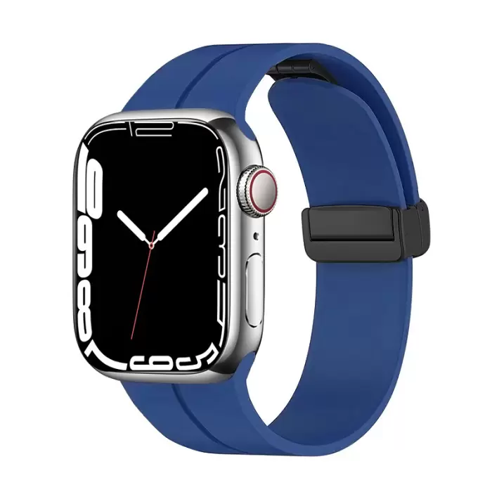 Apple Watch 7 45mm Lopard KRD-84 Magnetic Tokalı A+ Kalite Sport Silikon Kordon
