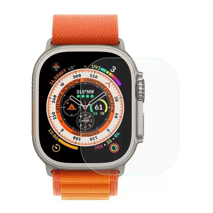 Apple Watch Ultra 49mm Ekran Koruyucu Full Yapışkanlı Yumuşak Nano Esnek Jelatin Narr TPU