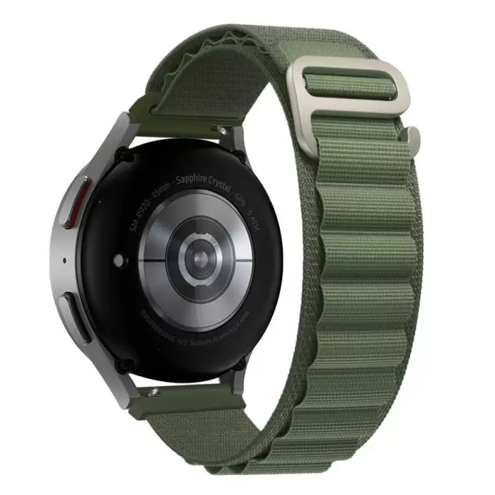 Gear S2 (20mm) Alpine Loop Metal Toka Örgü Işleme Kordon Premium Kayış KRD-74