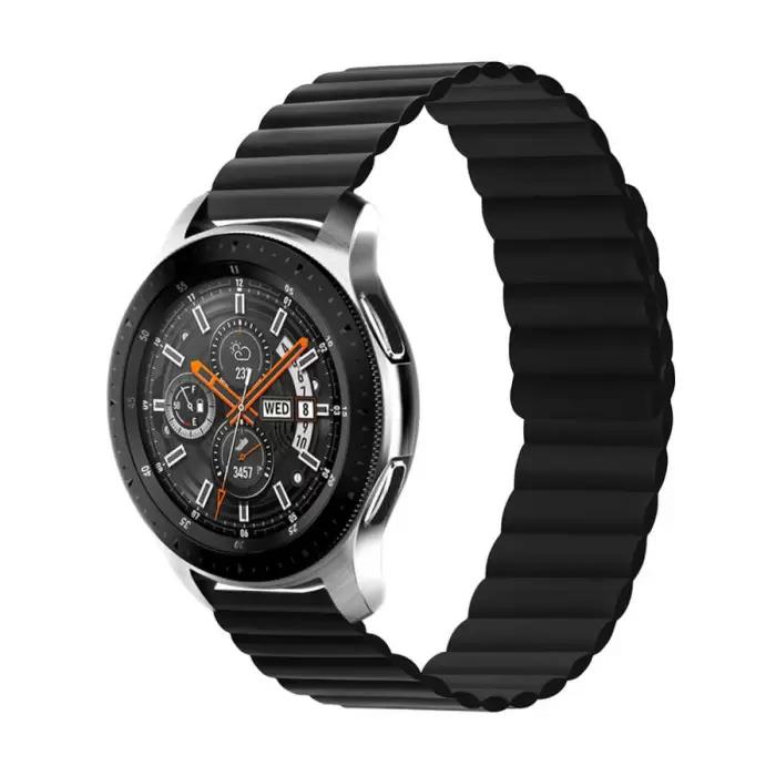 Gear S3 Mıknatıslı Kordon Leather Design Bakla Tasarımlı Çift Renkli Kayış krd52