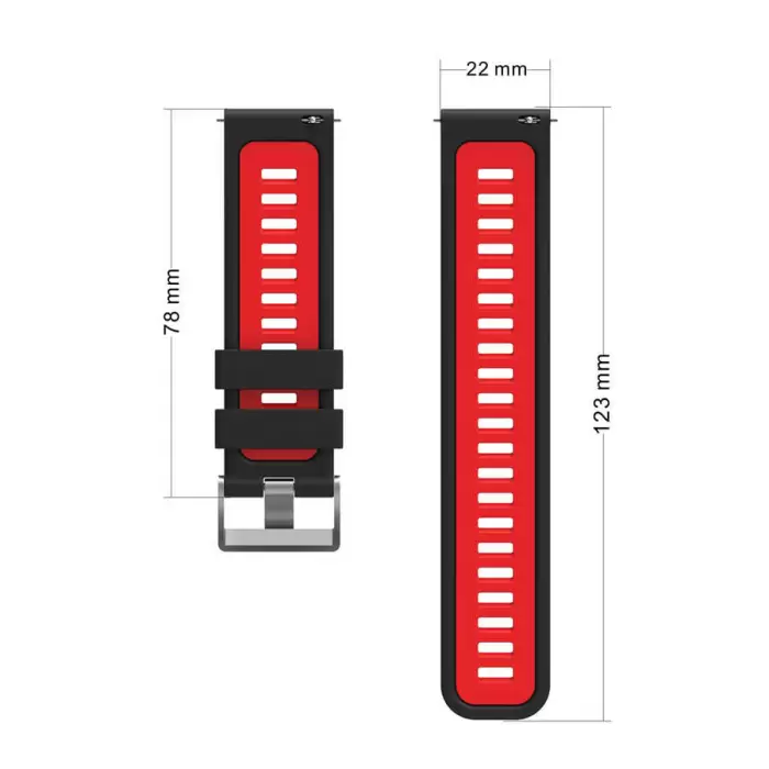 Gear S3 Çift Renkli Kordon Krd-55 Uyumlu Silikon Tasarım Kordon