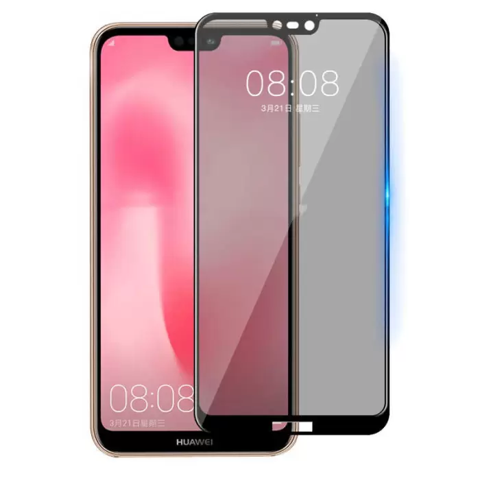 Huawei P20 Lite Hayalet New 5d Privacy Temizleme Kiti Ekran Koruyucu Temperli Gizli Cam