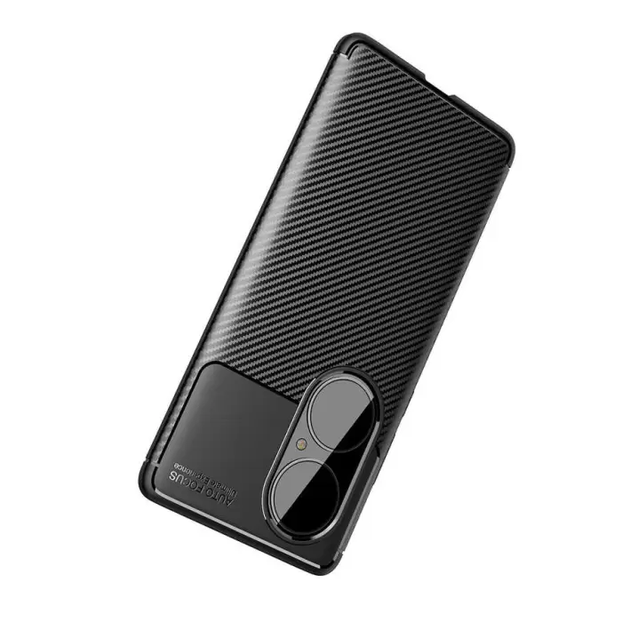 Huawei P50 Pro Kılıf Lopard Kamera Korumalı Karbon Desenli Negro Kapak Orijinal Yüzey Kılıf