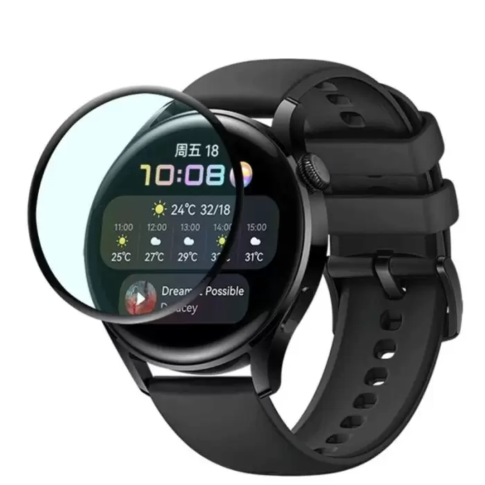 Huawei Watch 3  3D PMMA Kavisli Full Cam Ekran Koruyucu