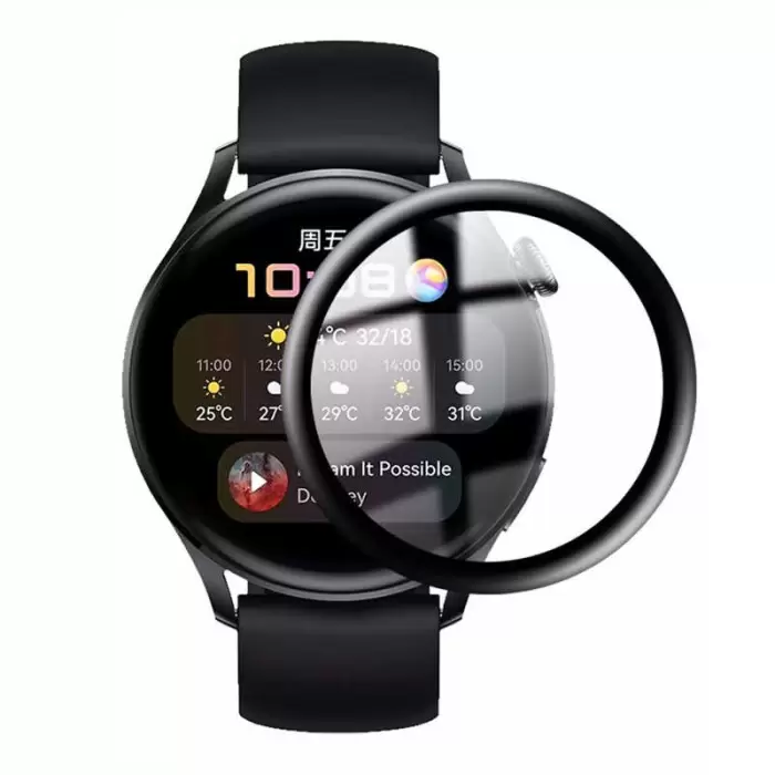 Huawei Watch 3  3D PMMA Kavisli Full Cam Ekran Koruyucu