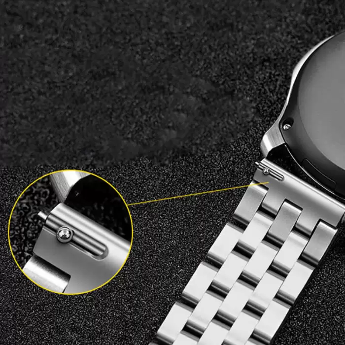 Huawei Watch GT 3 46mm Uyumlu Premier Paslanmaz Çelik Metal Kordon Kayış Baklalı KRD-20