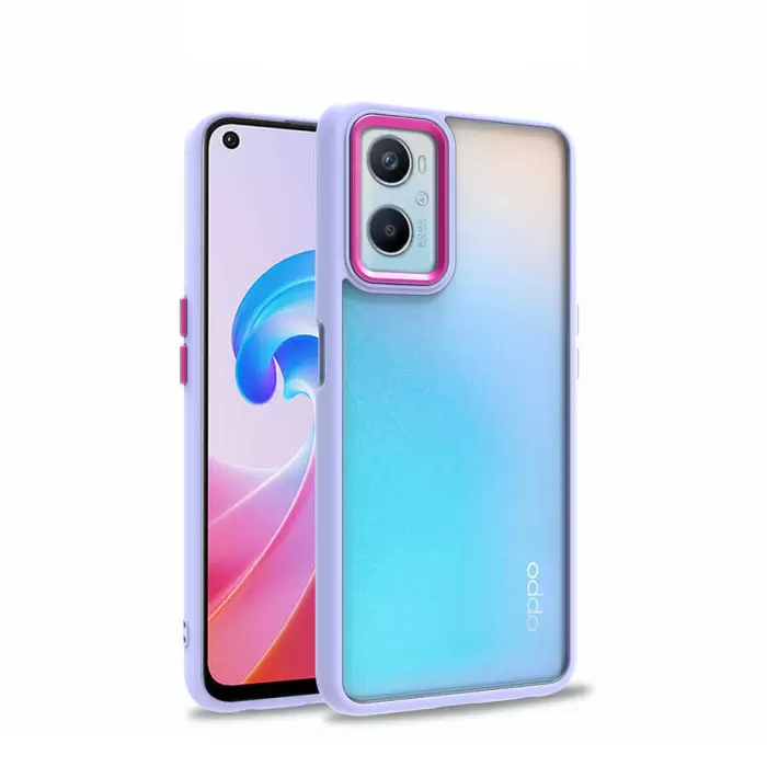 Oppo A96 4G Kılıf Lopard Kamera Çıkıntılı Arkası Şeffaf Köşeleri Parlak Renkli Işlemeli Kapak Flora