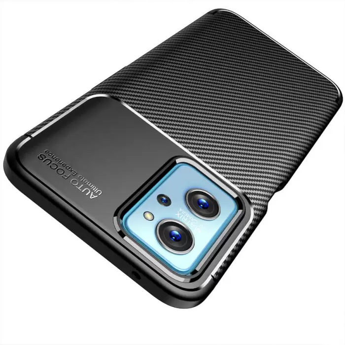 Oppo A96 4G Kılıf Lopard Kamera Korumalı Karbon Desenli Negro Kapak Orijinal Yüzey Kılıf