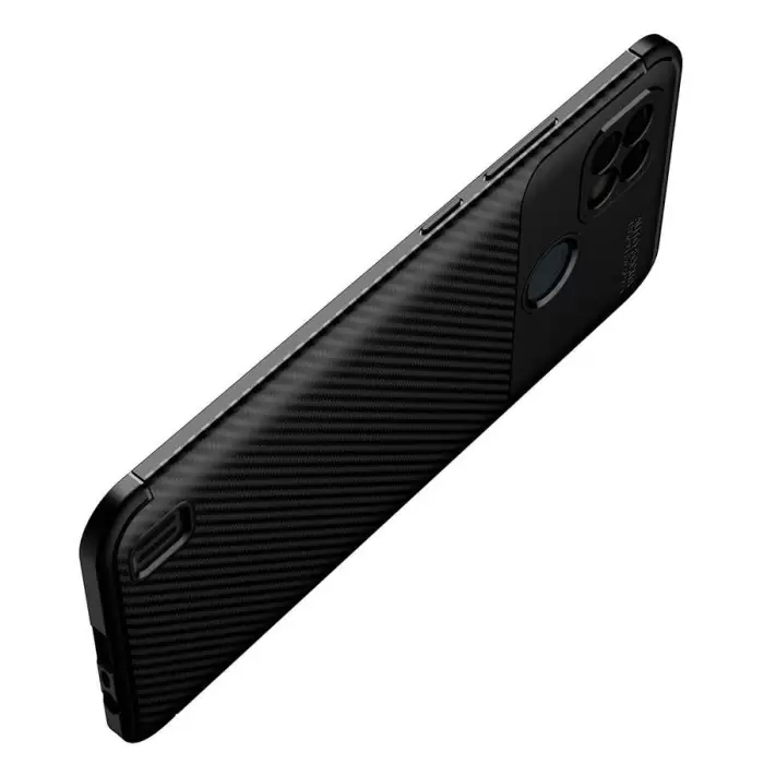 Realme C25 Kılıf Lopard Kamera Korumalı Karbon Desenli Negro Kapak Orijinal Yüzey Kılıf