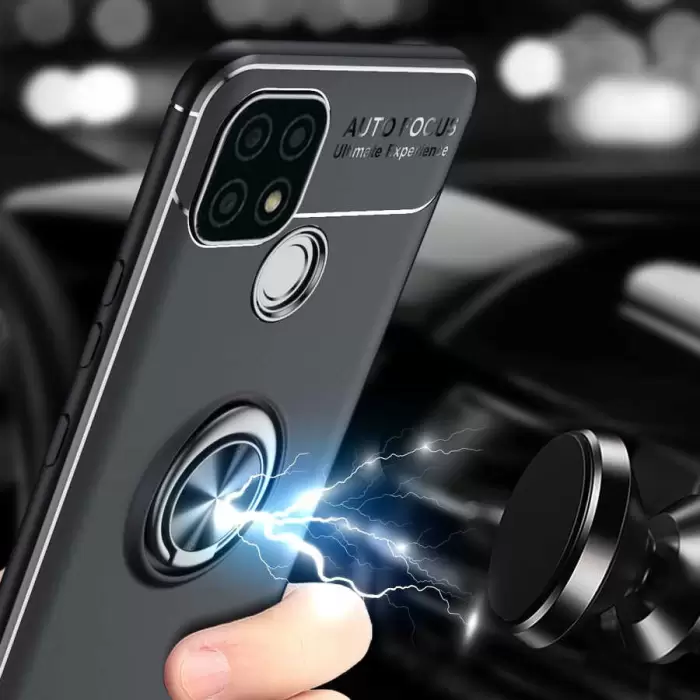 Realme C25 Kılıf Lopard Kamera Korumalı Yüzüklü Standlı Koruyucu Orjinal Kalite Ravel