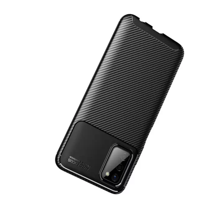Samsung Galaxy A03S Kılıf Lopard Kamera Korumalı Karbon Desenli Negro Kapak Orijinal Yüzey Kılıf