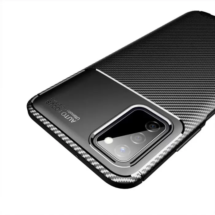 Samsung Galaxy A03S Kılıf Lopard Kamera Korumalı Karbon Desenli Negro Kapak Orijinal Yüzey Kılıf