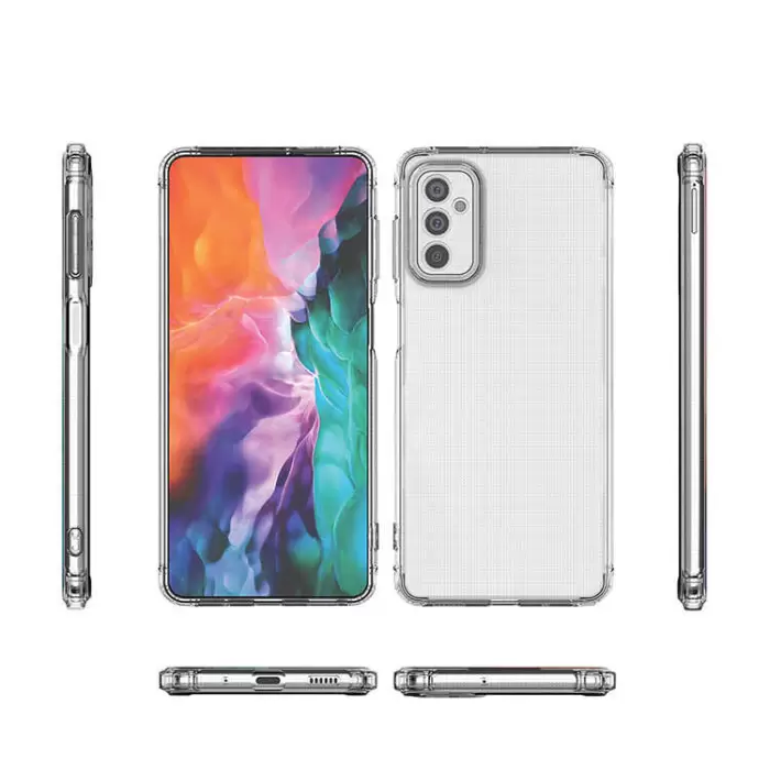 Samsung Galaxy A04S Kılıf Lopard 2mm Antishock Köşe Koruma Darbe Emici Şeffaf Orjinal Doku Silikon