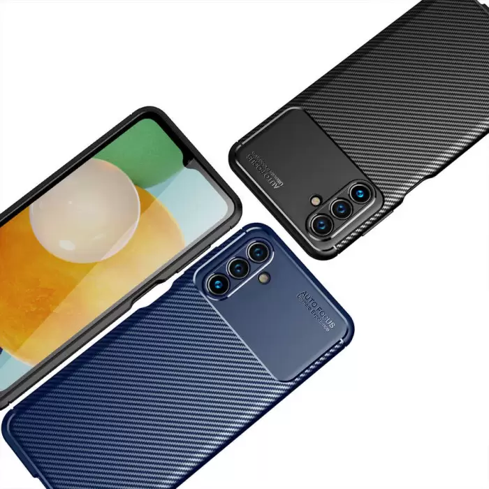 Samsung Galaxy A04S Kılıf Lopard Kamera Korumalı Karbon Desenli Negro Kapak Orijinal Yüzey Kılıf