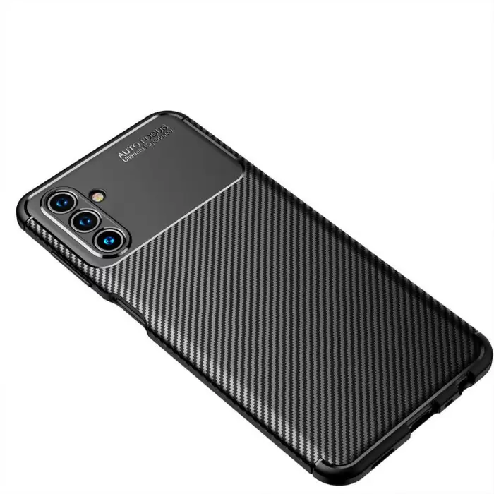 Samsung Galaxy A04S Kılıf Lopard Kamera Korumalı Karbon Desenli Negro Kapak Orijinal Yüzey Kılıf
