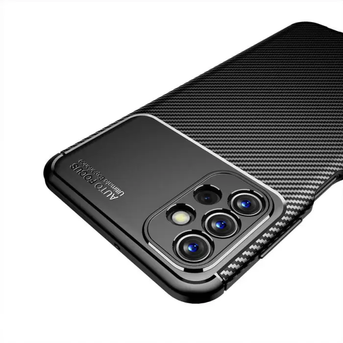 Samsung Galaxy A13 4G Kılıf Lopard Kamera Korumalı Karbon Desenli Negro Kapak Orijinal Yüzey Kılıf