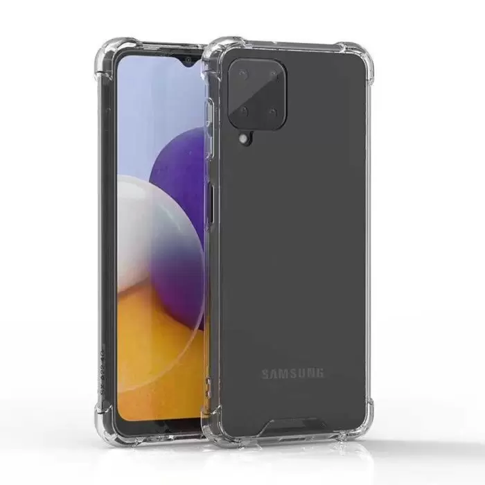 Samsung Galaxy A22 4G Kılıf Lopard Nitro Antishock Köşe Koruma Darbe Emici Şeffaf Orjinal Doku Silikon
