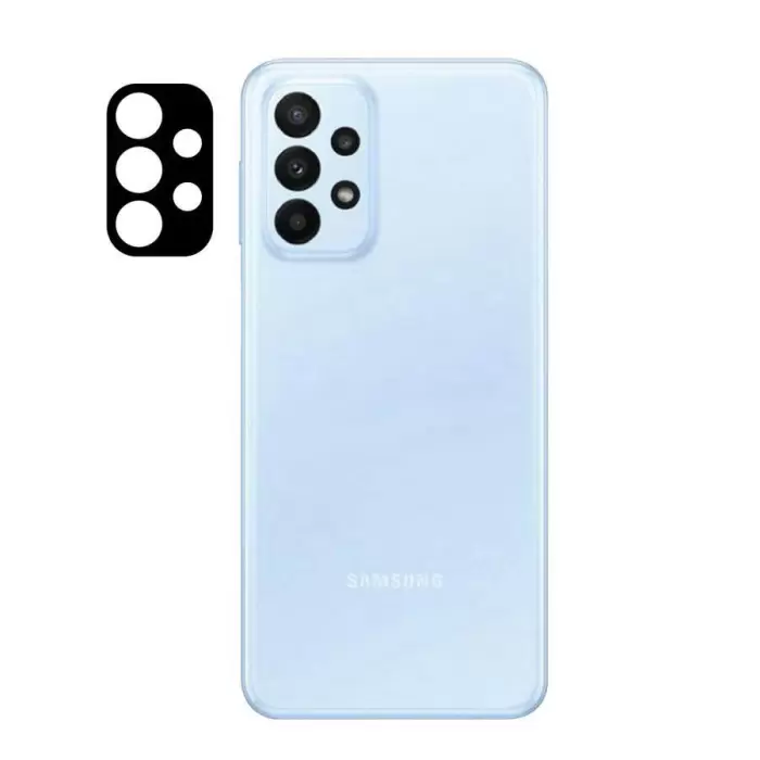 Samsung Galaxy A23  Siyah Çerçeveli Lens Koruma Parlak Renkli Kamera Koruyucu CL-08 Cam 3D-Kamera-Cam