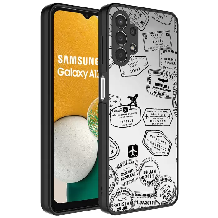 Samsung Galaxy A32 4G Kılıf Aynalı Desenli Kamera Korumalı Parlak Lopard Mirror Kapak