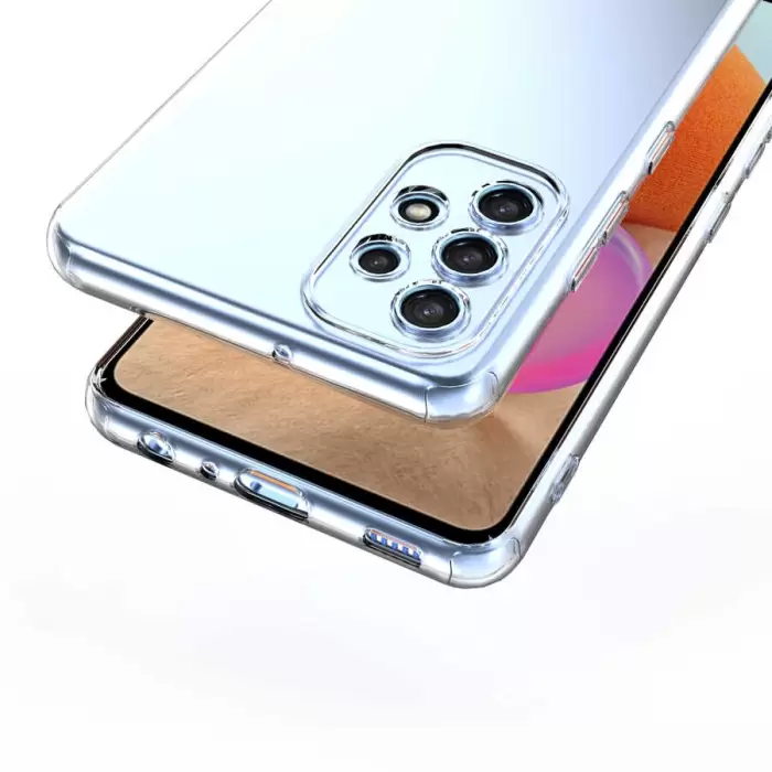 Samsung Galaxy A53 5G Kılıf Lopard Kamera Korumalı Kamera Korumalı Renksiz Şeffaf Esnek Silikon Kapak Süper