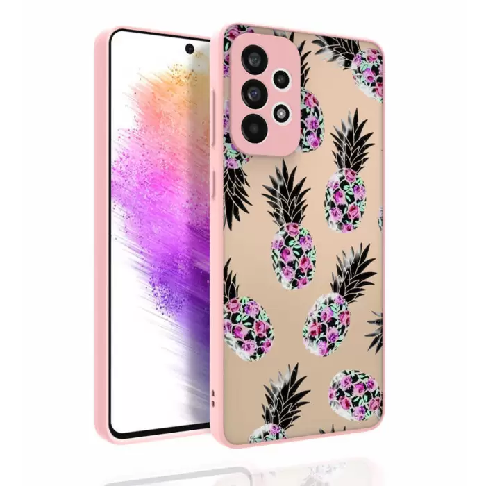 Samsung Galaxy A73 Kılıf Desenli Kamera Korumalı Parlak Lopard Nora Kapak