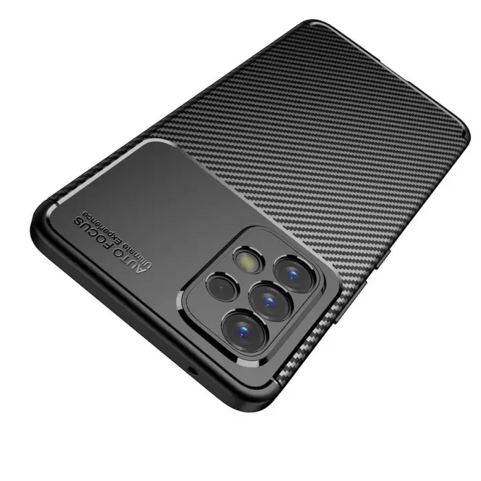 Samsung Galaxy A73 Kılıf Lopard Kamera Korumalı Karbon Desenli Negro Kapak Orijinal Yüzey Kılıf