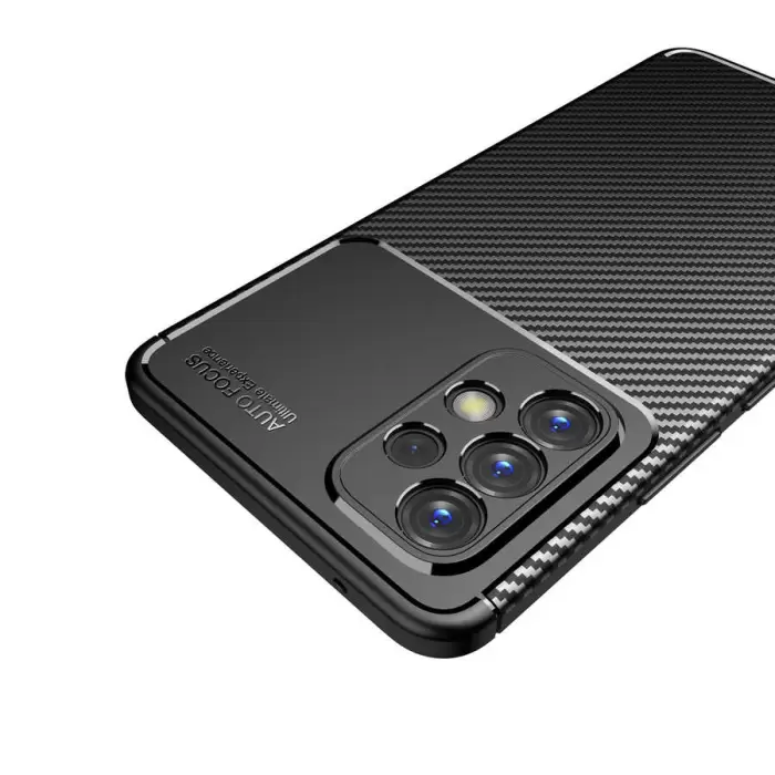 Samsung Galaxy A73 Kılıf Lopard Kamera Korumalı Karbon Desenli Negro Kapak Orijinal Yüzey Kılıf