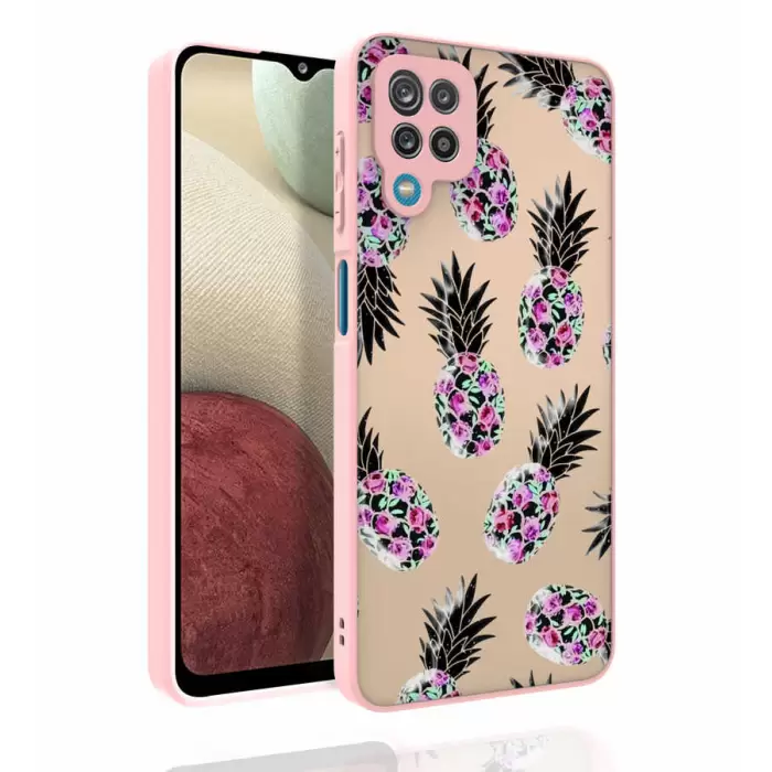 Samsung Galaxy M12 Kılıf Desenli Kamera Korumalı Parlak Lopard Nora Kapak