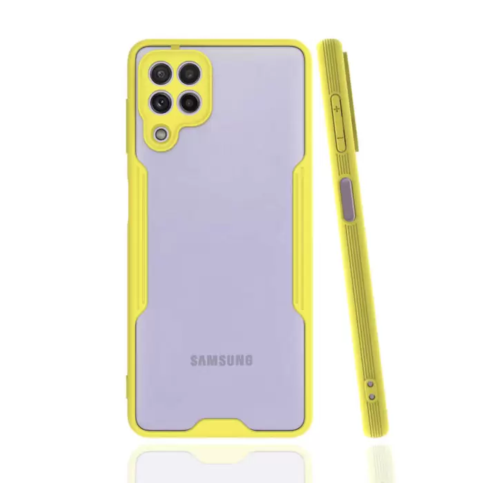 Samsung Galaxy M22 Kılıf Parfe Silikon Kapak Kamera Korumalı Kılıf Ultra Ince Buzlu Mat Renkli