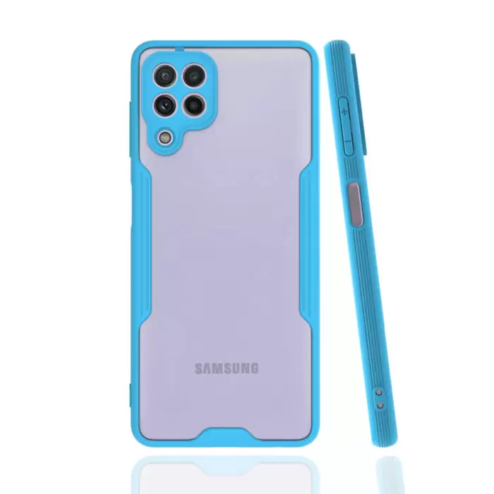 Samsung Galaxy M22 Kılıf Parfe Silikon Kapak Kamera Korumalı Kılıf Ultra Ince Buzlu Mat Renkli
