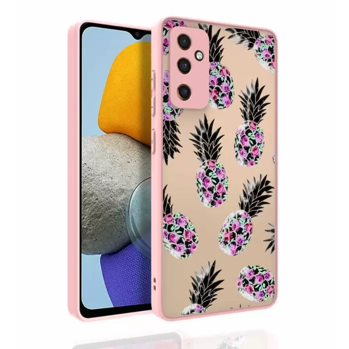 Samsung Galaxy M23 Kılıf Desenli Kamera Korumalı Parlak Lopard Nora Kapak