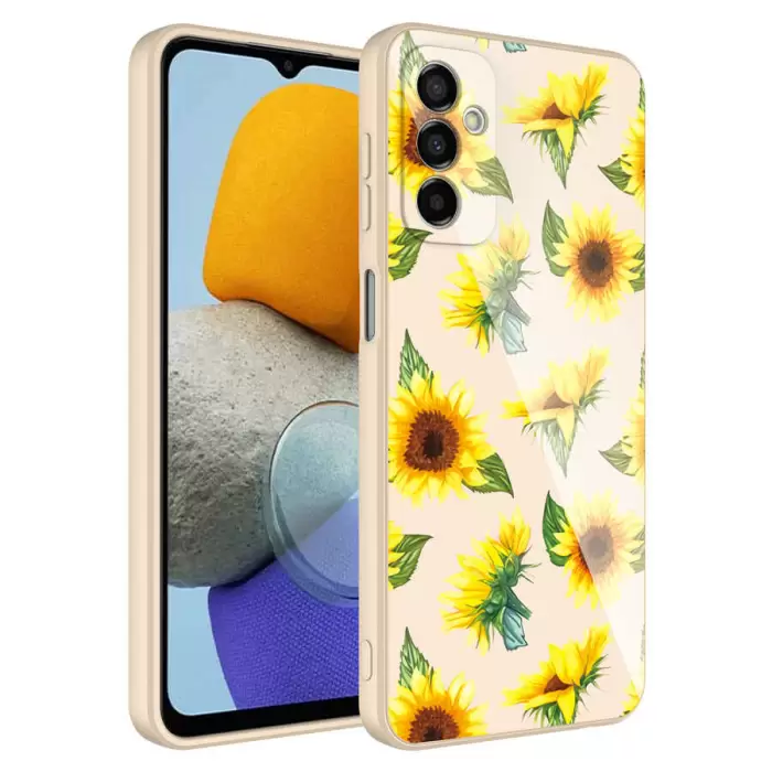 Samsung Galaxy M23 Kılıf Kamera Korumalı Desenli Sert Silikon Lopard Epoksi Kapak