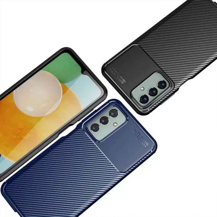 Samsung Galaxy M23 Kılıf Lopard Kamera Korumalı Karbon Desenli Negro Kapak Orijinal Yüzey Kılıf