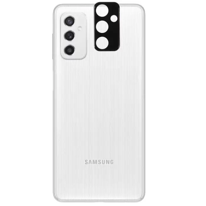 Samsung Galaxy M23 Lopard Siyah Çerçeveli Lens Koruma Parlak Renkli Kamera Koruyucu CL-08 Cam 3D-Kamera-Cam