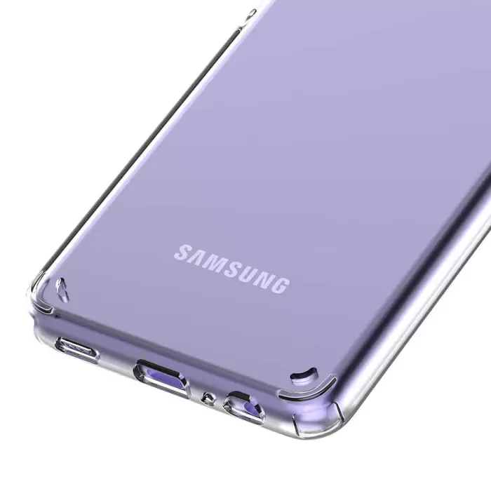 Samsung Galaxy M32 Coss Sert Darbe Emici Silikon Şeffaf Kamera Korumalı Arka Kapak
