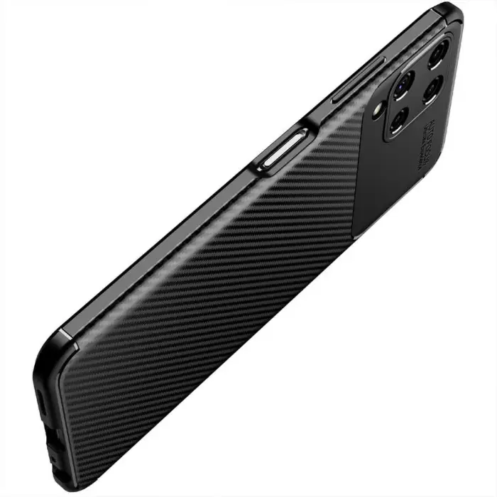Samsung Galaxy M32 Kılıf Lopard Kamera Korumalı Karbon Desenli Negro Kapak Orijinal Yüzey Kılıf