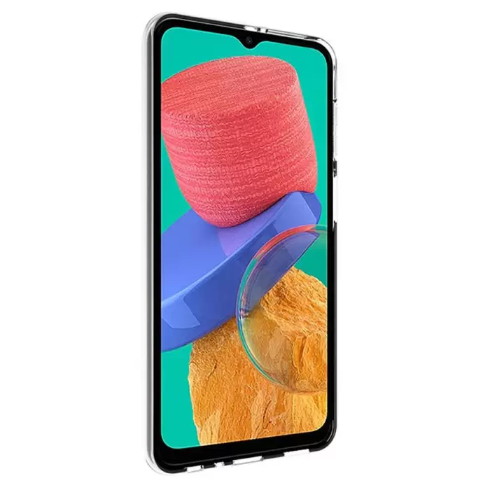 Samsung Galaxy M33 Kılıf  Kamera Korumalı Renksiz Şeffaf Esnek Silikon Kapak Süper