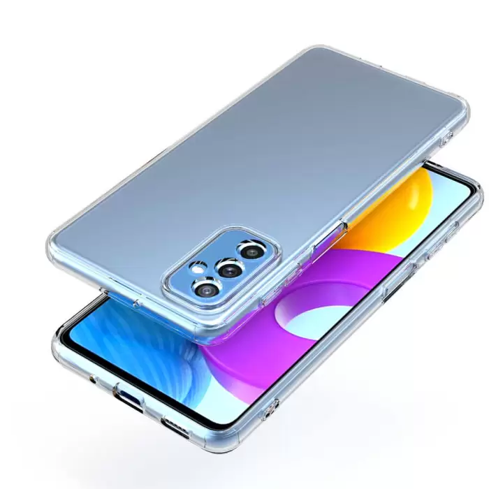 Samsung Galaxy M52 Kılıf Lopard Kamera Korumalı Kamera Korumalı Renksiz Şeffaf Esnek Silikon Kapak Süper