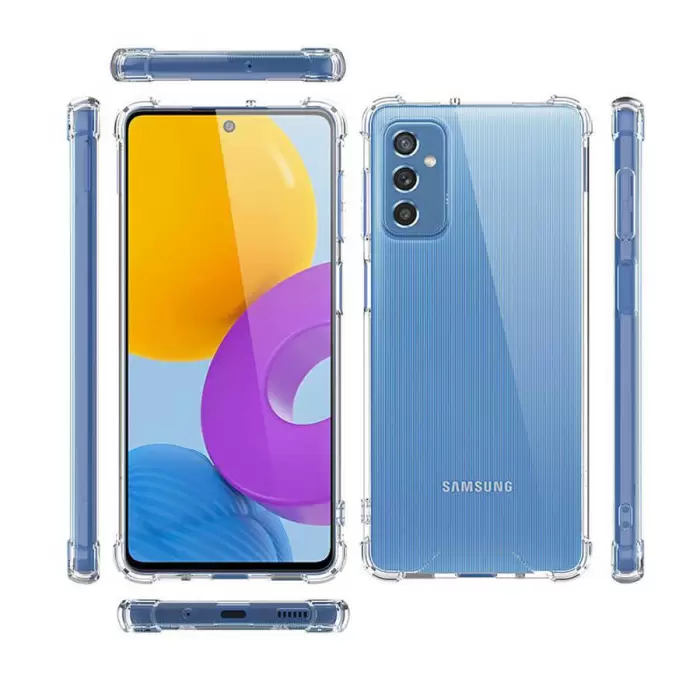 Samsung Galaxy M52 Kılıf  Nitro Antishock Köşe Koruma Darbe Emici Şeffaf Doku Silikon