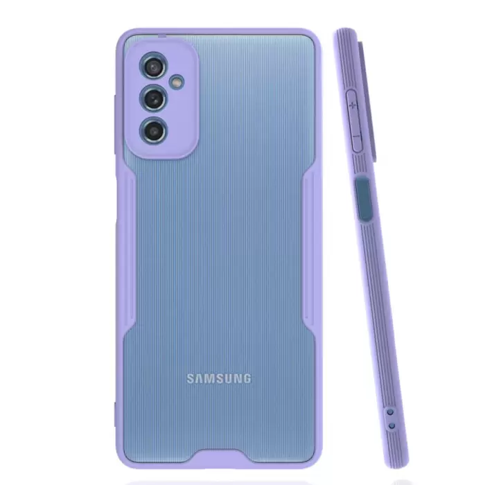 Samsung Galaxy M52 Kılıf Parfe Silikon Kapak Kamera Korumalı Kılıf Ultra Ince Buzlu Mat Renkli
