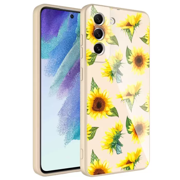 Samsung Galaxy S21 FE Kılıf Kamera Korumalı Desenli Sert Silikon Lopard Epoksi Kapak