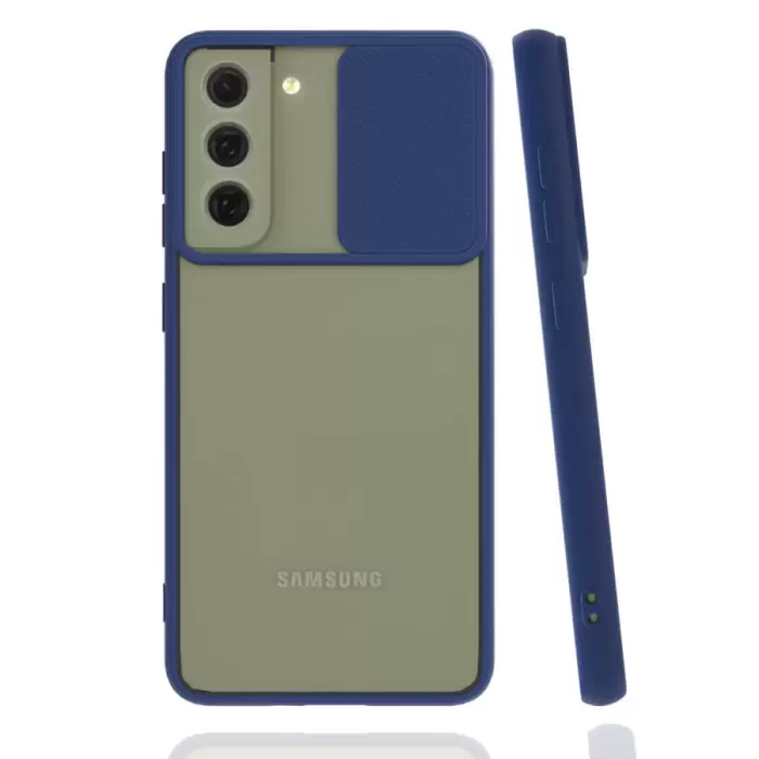 Samsung Galaxy S21 FE Kılıf Lopard Slayt Sürgülü Kamera Korumalı Renkli Silikon Kapak