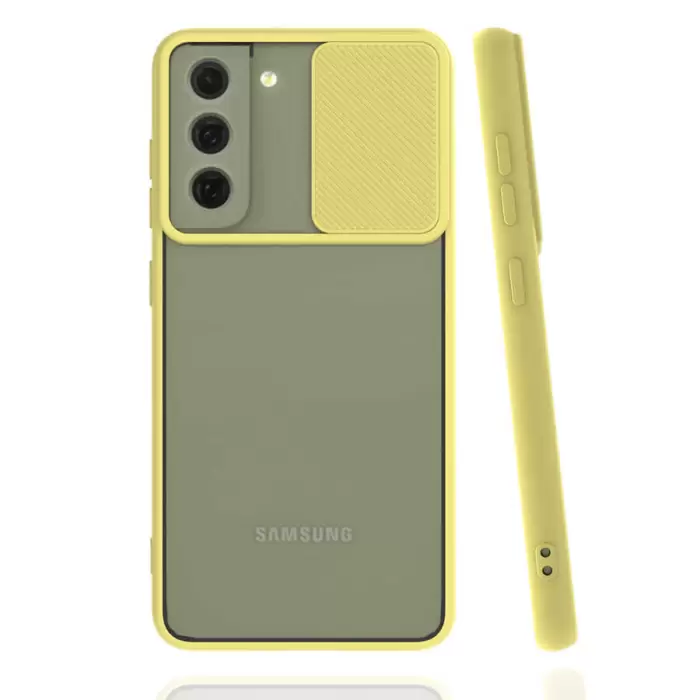 Samsung Galaxy S21 FE Kılıf Lopard Slayt Sürgülü Kamera Korumalı Renkli Silikon Kapak