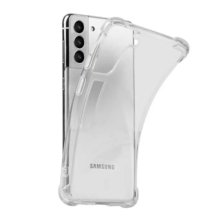 Samsung Galaxy S21 Plus Kılıf Lopard Standlı Kamera Korumalı Renksiz Şeffaf Esnek Silikon Kapak Süper