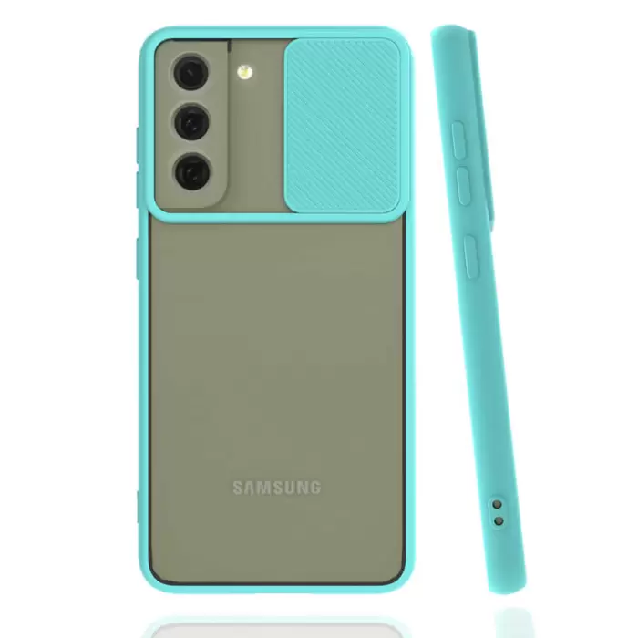 Samsung Galaxy S22 Kılıf Lopard Slayt Sürgülü Kamera Korumalı Renkli Silikon Kapak