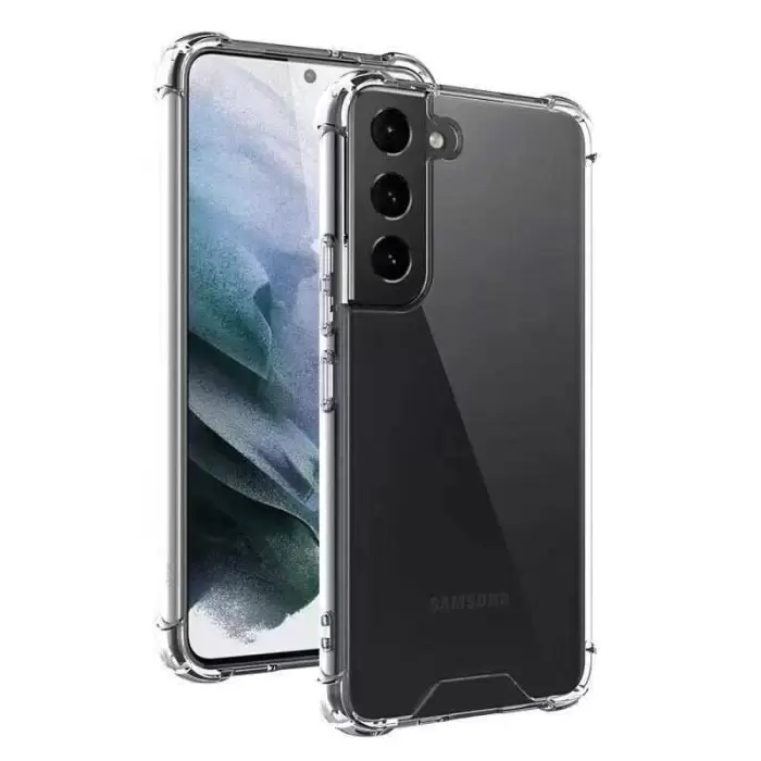 Samsung Galaxy S22 Plus Kılıf Lopard Nitro Antishock Köşe Koruma Darbe Emici Şeffaf Orjinal Doku Silikon