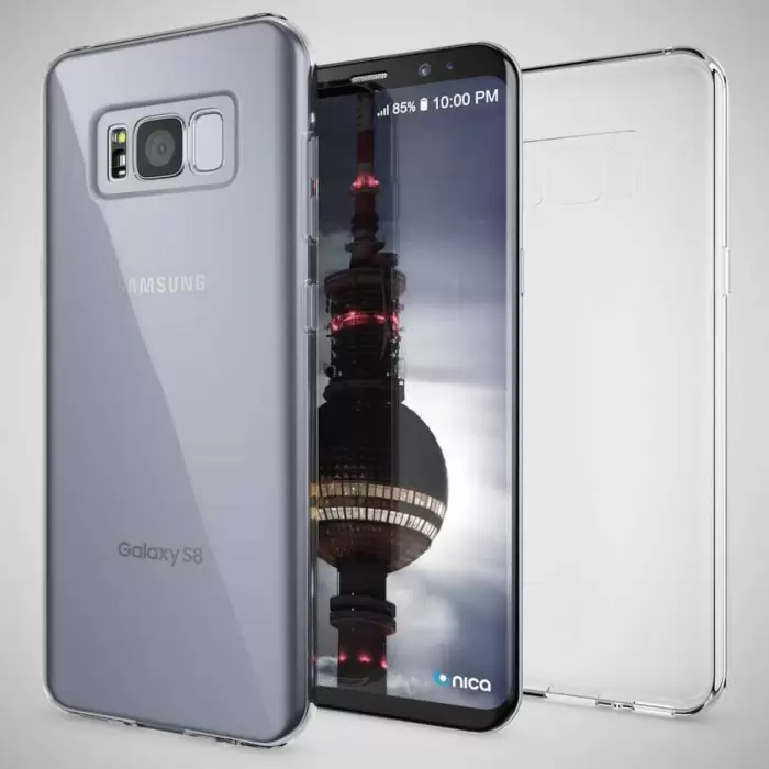 Samsung Galaxy S8 Kılıf Lopard Kamera Korumalı Kamera Korumalı Renksiz Şeffaf Esnek Silikon Kapak Süper