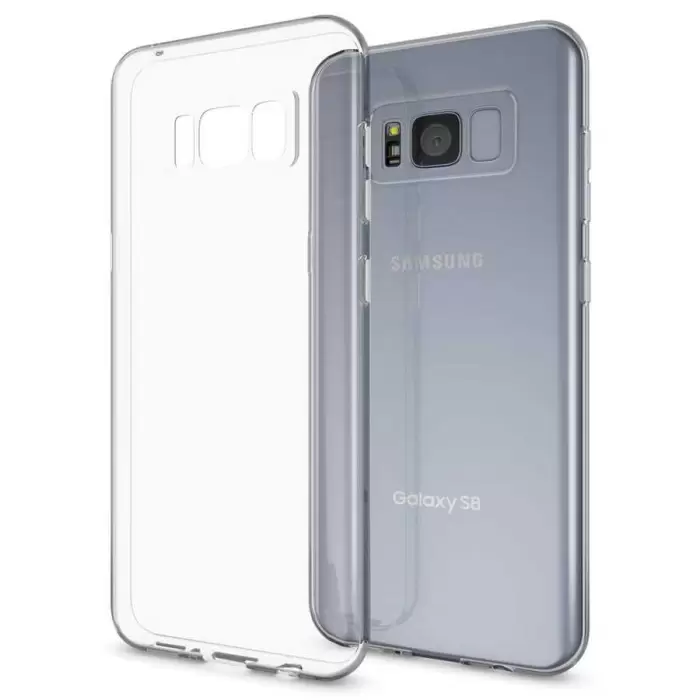 Samsung Galaxy S8 Plus Kılıf  Kamera Korumalı Renksiz Şeffaf Esnek Silikon Kapak Süper