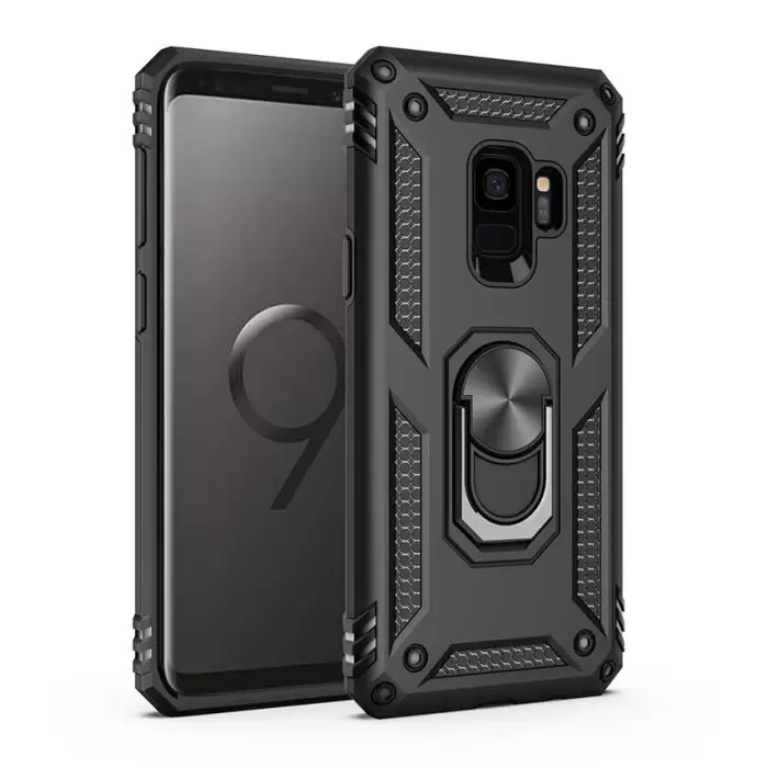 Samsung Galaxy S9 Kılıf Lopard Kamera Korumalı Sürgülü Yüzüklü Orjinal Tasarım Armor Vega