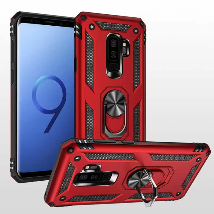 Samsung Galaxy S9 Plus Kılıf Lopard Kamera Korumalı Sürgülü Yüzüklü Orjinal Tasarım Armor Vega